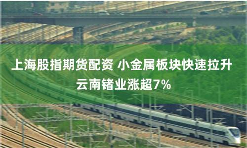上海股指期货配资 小金属板块快速拉升 云南锗业涨超7%